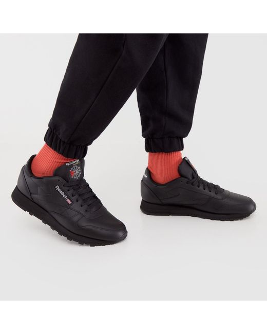 Reebok Black Classic Leather Trainers for men