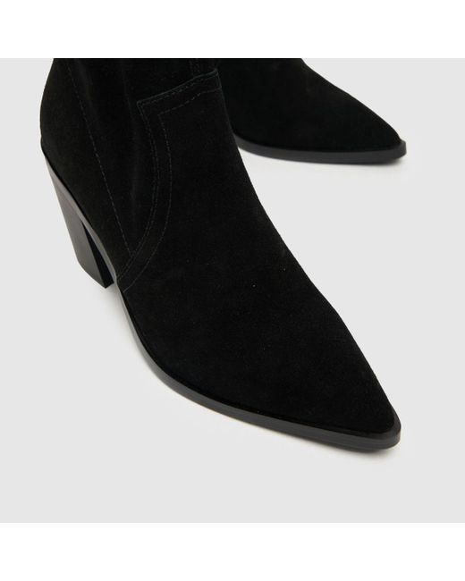 Schuh Black Angelo Suede Western Boots In