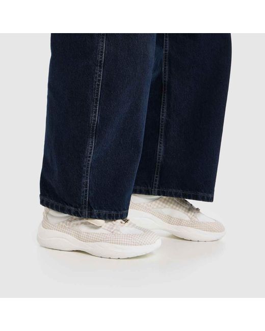 Steve Madden White Premio Gingham Trainers