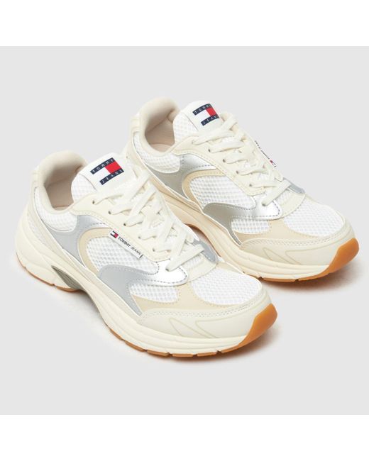 Tommy Hilfiger White Coney Metallic Runner Trainers