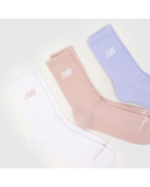 New Balance Purple Crew Socks 3 Pack