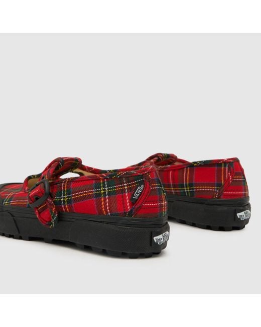 Vans slip on clearance black and red