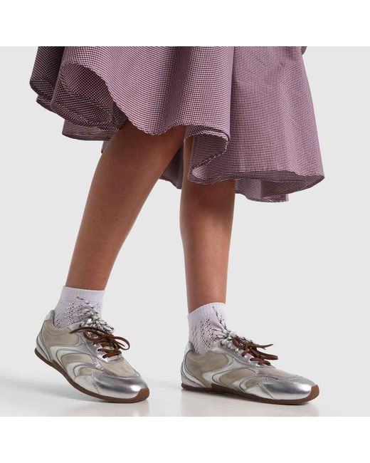 Schuh White Mindy Leather Lace Up Trainers