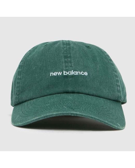 New Balance Green 6 Panel Linear Logo Cap