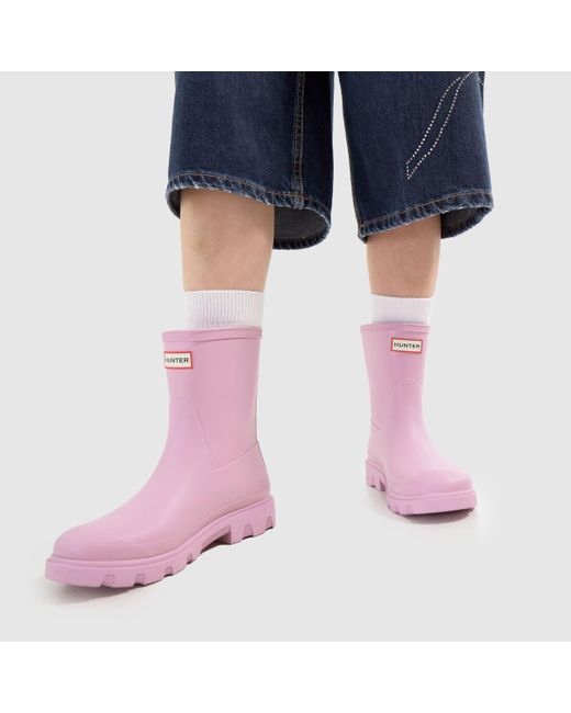Hunter Pink Downpour Short Boots