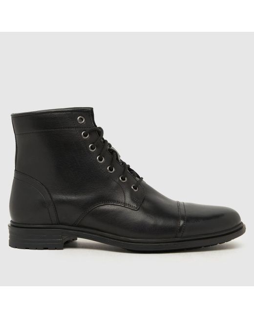 Schuh Black Deacon Leather Lace Boots In for men
