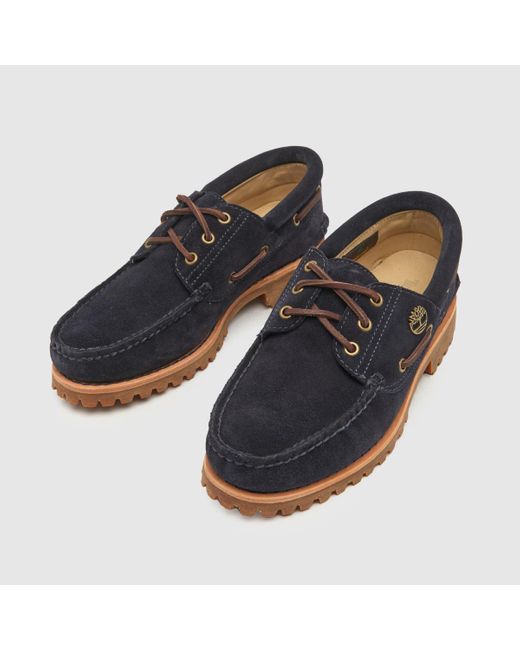 Timberland Blue Authentic Handsewn Boat Shoes In for men