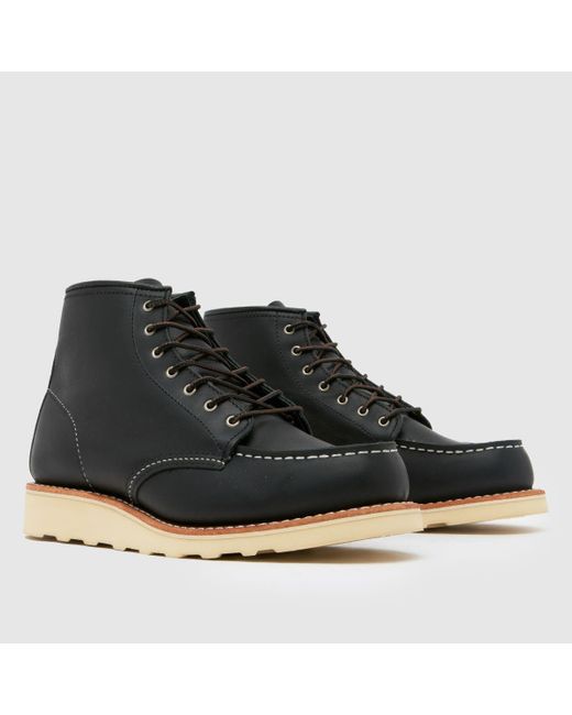 Red Wing Black 6 Inch Classic Moc Toe Boots