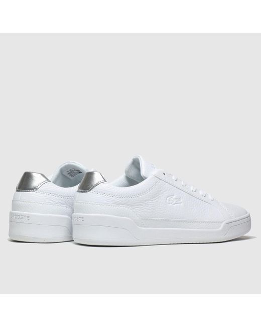 lacoste silver trainers