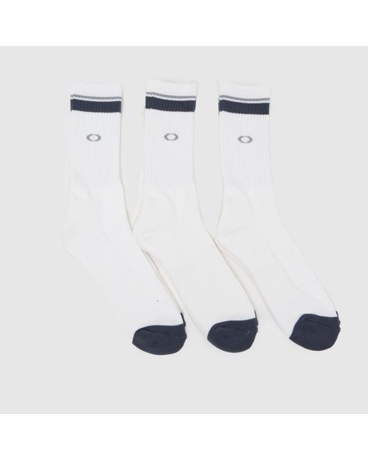 Oakley White Essential Crew Sock 3 Pack