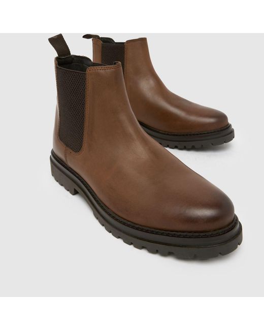 Schuh Brown Dax Leather Chelsea Boots for men