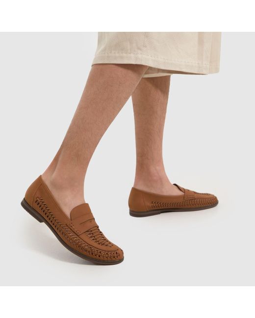 Schuh Brown Reem Woven Loafer Shoes In for men