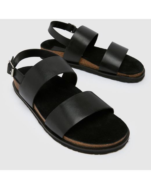 Schuh Black Sol Footbed Sandals for men