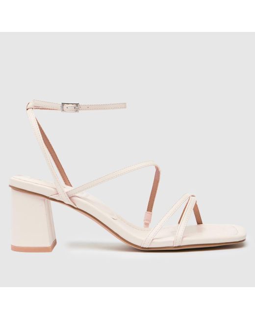 Schuh White Sully Strappy Block High Heels In