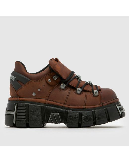 New Rock Brown Classic Low Shoes for men