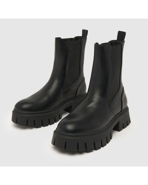 Schuh Black Women's Amsterdam Chunky Chelsea Winter Boots