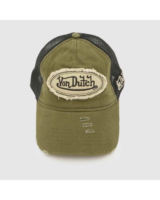 Von Dutch Green Distressed Trucker Cap