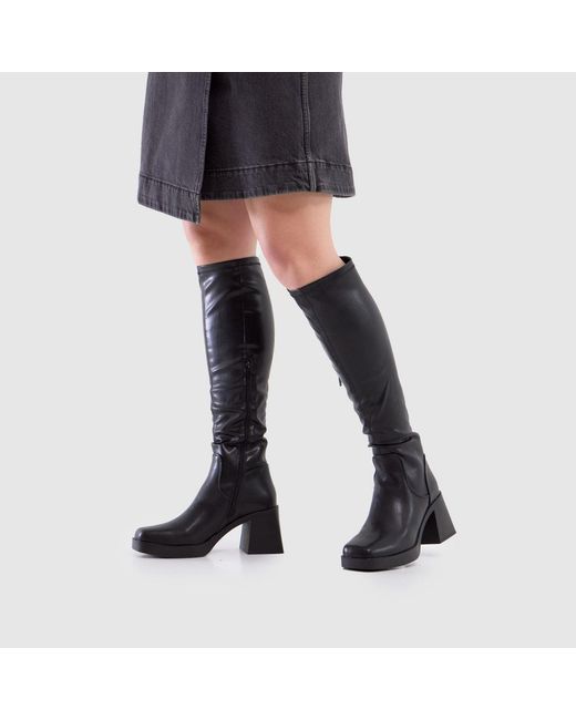 Schuh Black Doja Platform Knee High Boots