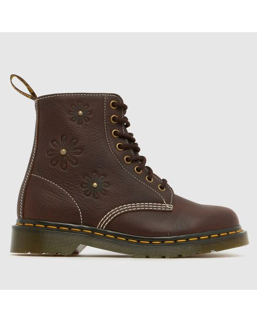 Dr. Martens Brown 1460 Pascal Flower Boots