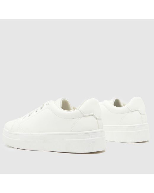 Schuh White Marcella Platform Lace Trainers In
