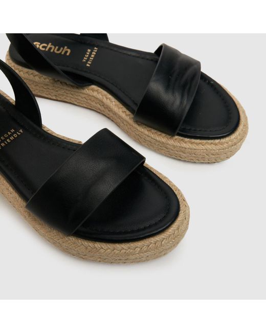 Schuh Black Violet Low Espadrille Sandals In
