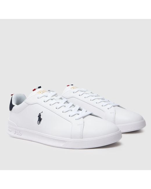 Polo Ralph Lauren White Heritage Court Trainers for men
