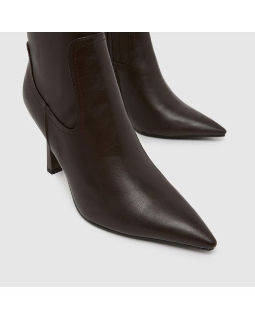 SIMMI Brown Dana Pointed Heeled Boots