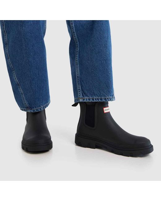 Hunter Black Downpour Chelsea Boots for men