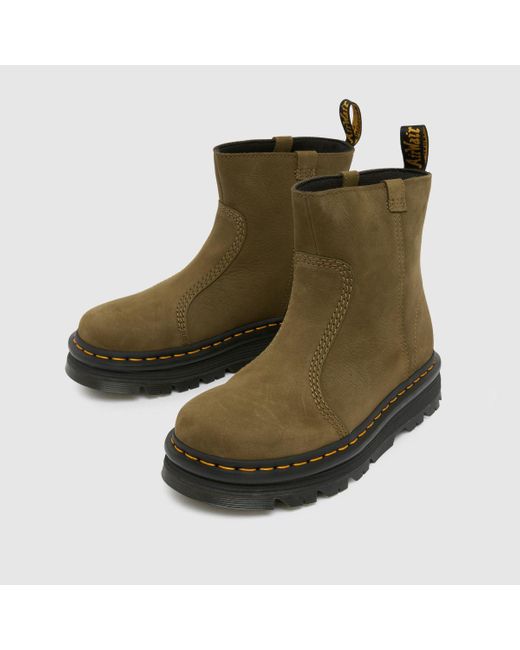 Dr. Martens Green Zebzag Rigger Boots