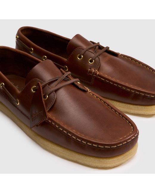 Clarks Brown Godney Boat Shoes for men