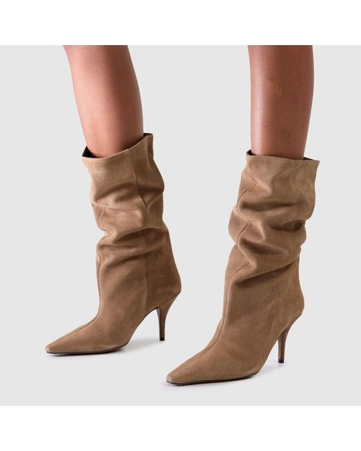 Schuh Brown Dakira Suede Slouch Calf Boots