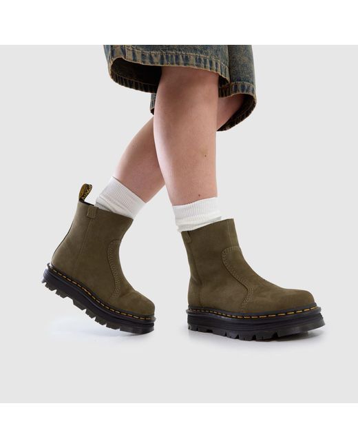 Dr. Martens Green Zebzag Rigger Boots