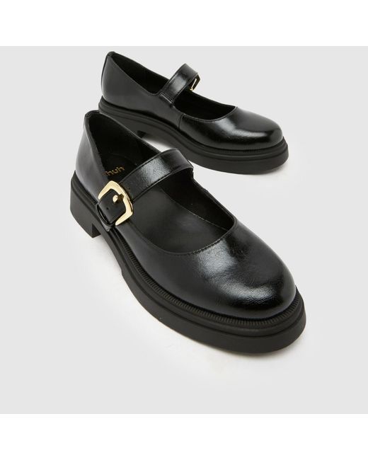 Schuh Black Luxury Mary Jane Flats