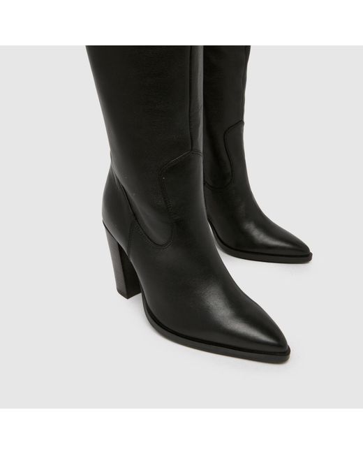 Schuh Black Doreen Leather Western Boots