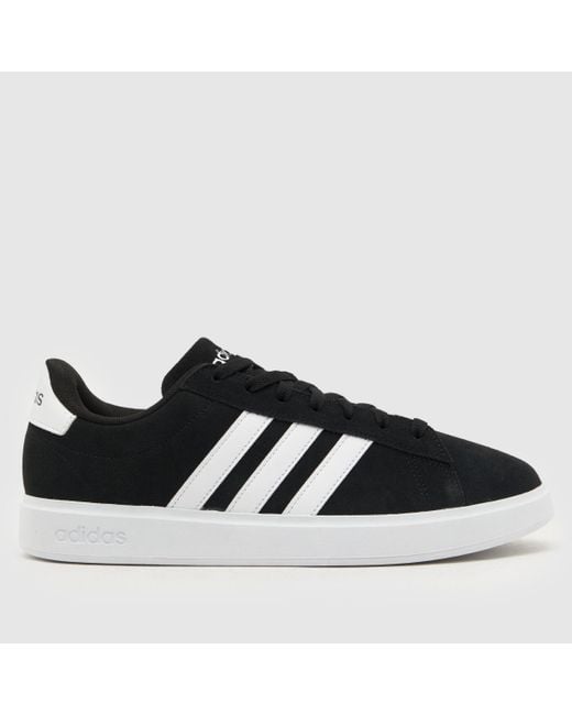 Adidas Black Grand Court 2.0 Suede Trainers In for men