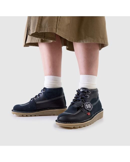 Kickers Classics Blue Kick Hi Stitch Boots