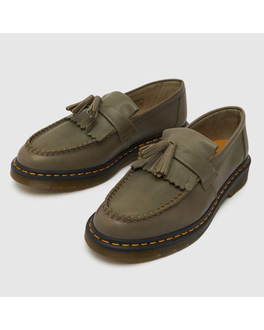 Dr. Martens Adrian Yellow Stitch Loafer Shoes In in Green for Men Lyst UK