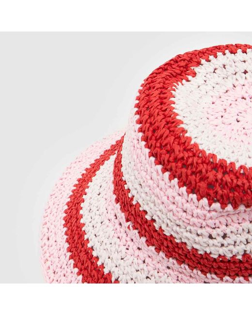 Barbour Red Esther Crochet Hat