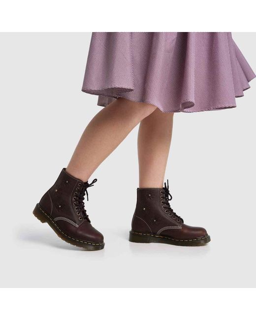 Dr. Martens Brown 1460 Pascal Flower Boots