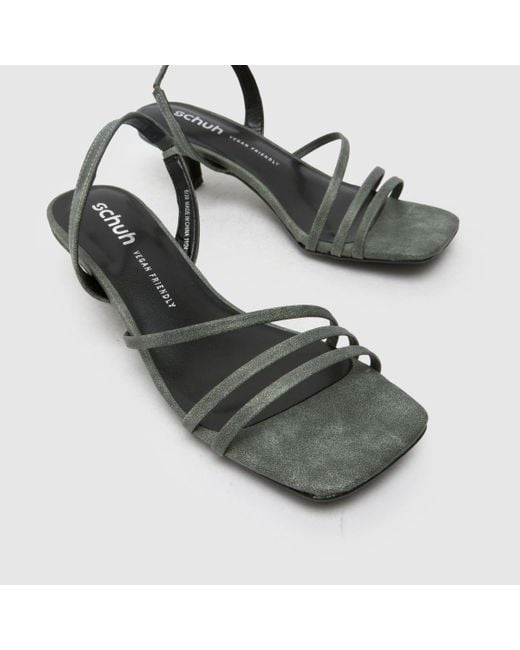 Schuh Black Steele Strappy Kitten High Heels
