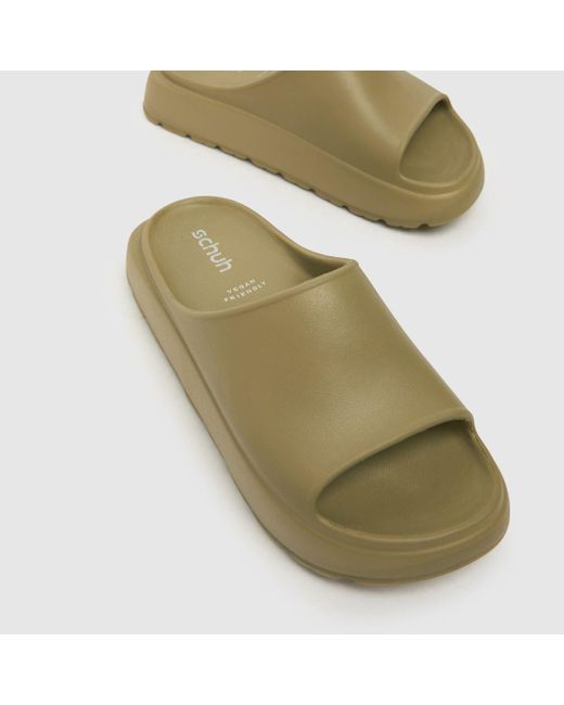 Schuh Green Tatia Footbed Slider Sandals In