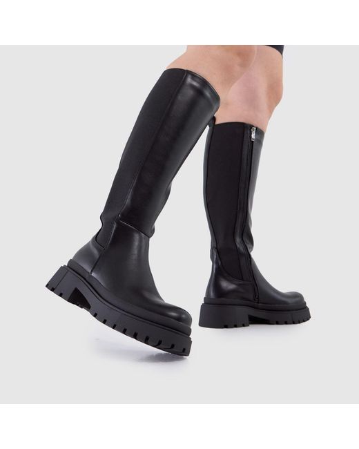 SIMMI Black Remus Chunky Knee High Boots