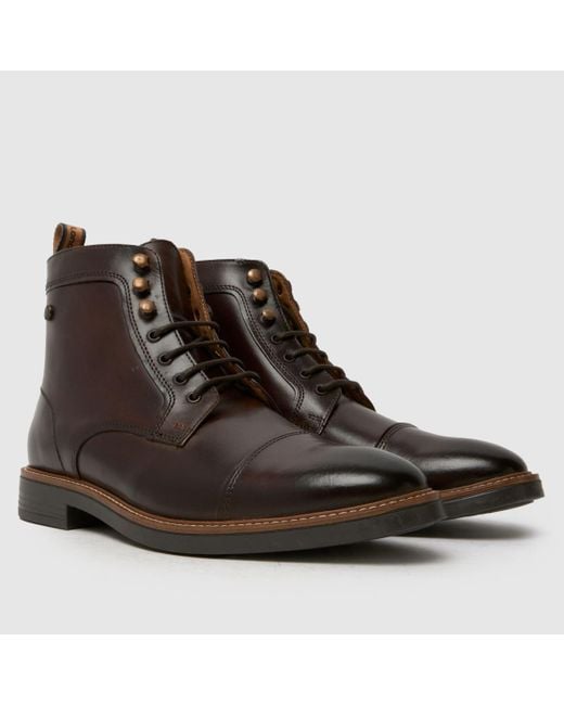 Base London Brown Plymouth Toe Cap Boots for men