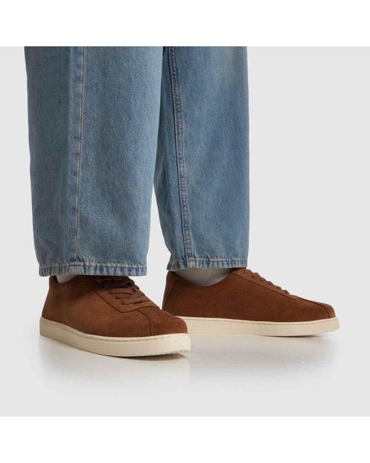 Schuh Brown Wilson Suede Slim Sole Trainers for men