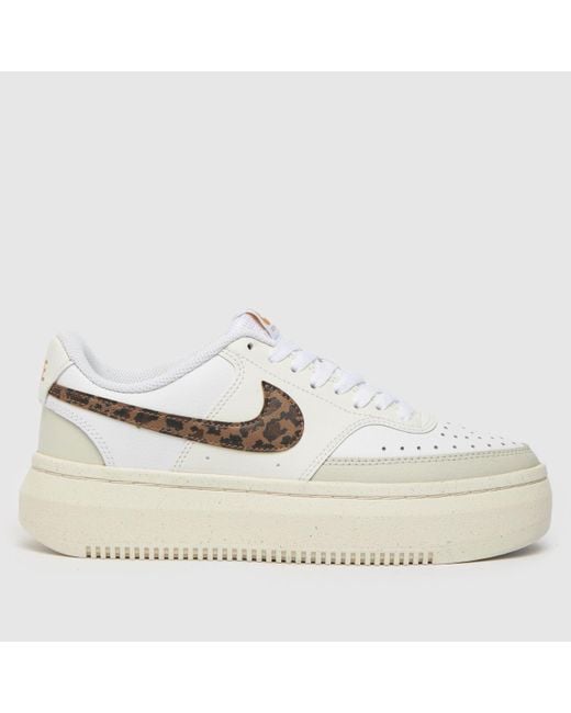 Nike White & Beige Court Vision Alta Trainers | Lyst UK