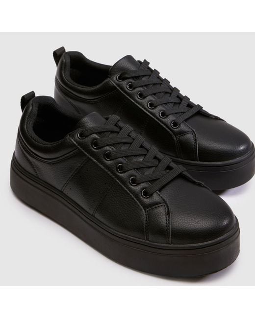 Schuh Black Naomi Lace Up Trainers
