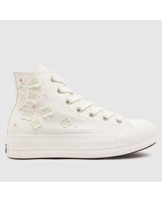 Converse White All Star Lift Hi Trainers
