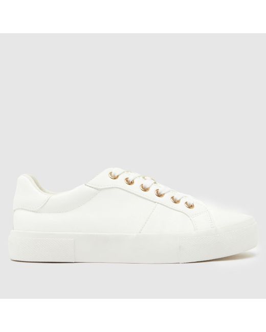 Schuh White Nadine Lace-up Trainers In