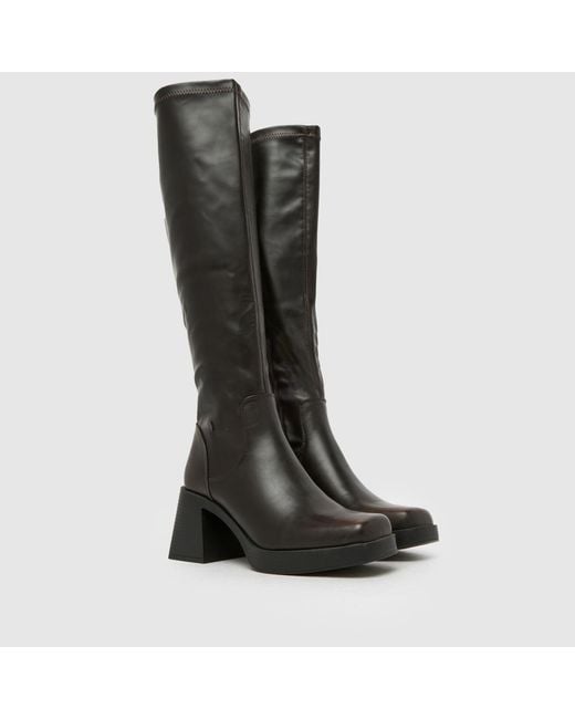 Schuh Black Doja Platform Knee High Boots