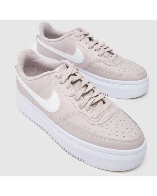 nike white & pink court vision trainers